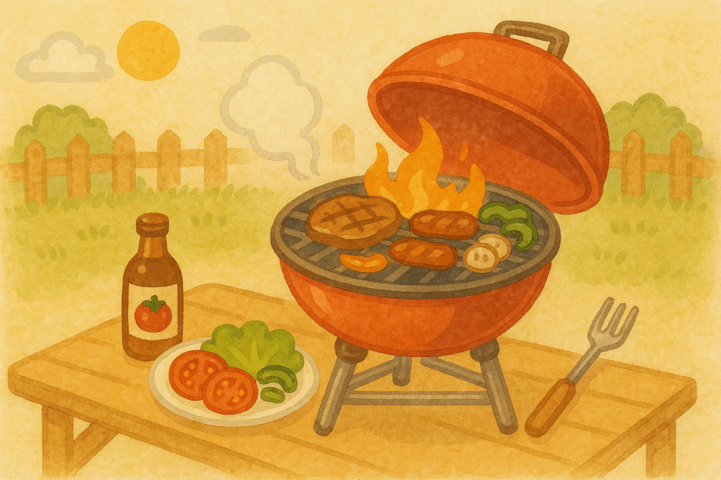 バーベキューのイラスト画像