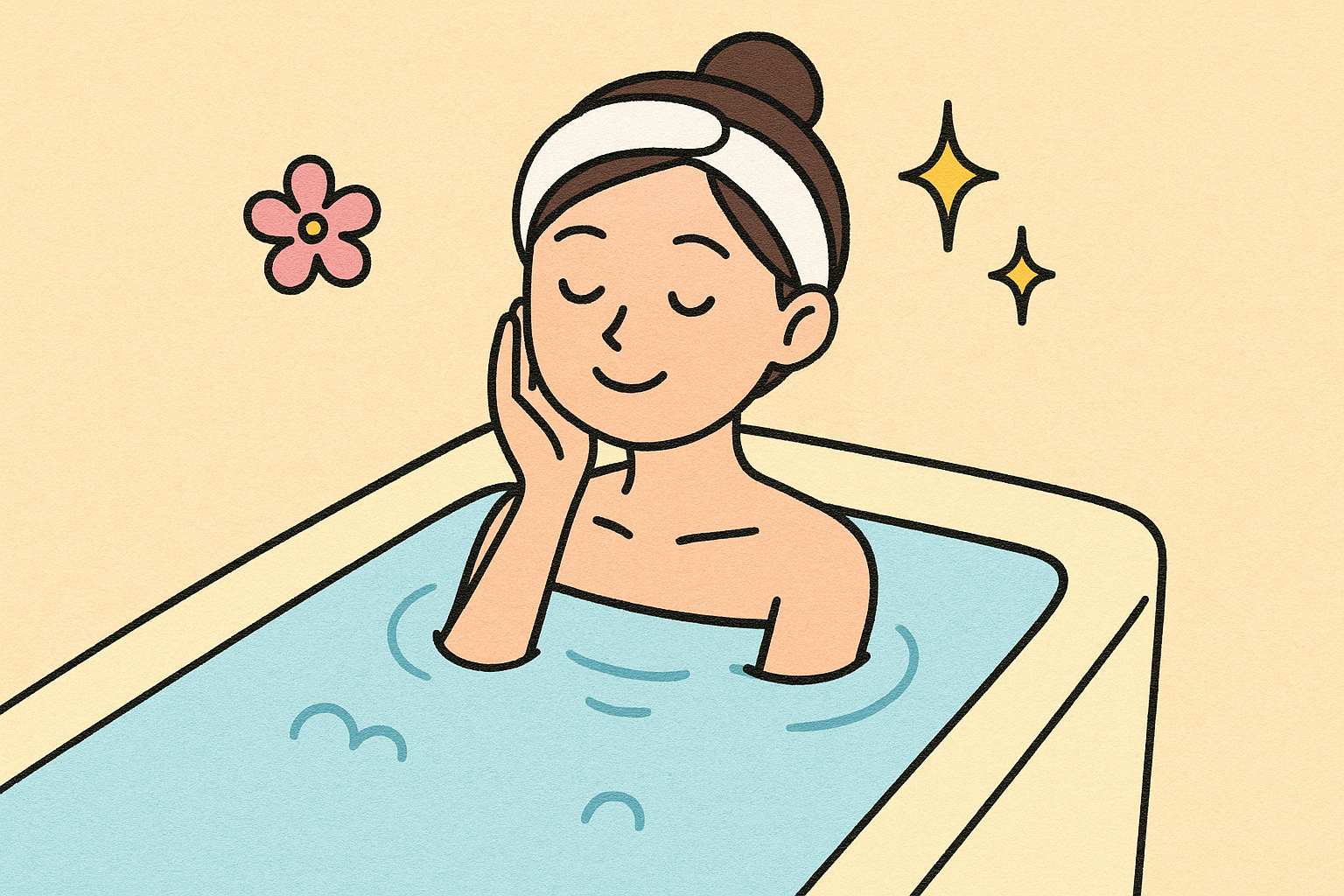 お風呂で美容に気を使っている様子のイメージ画像
