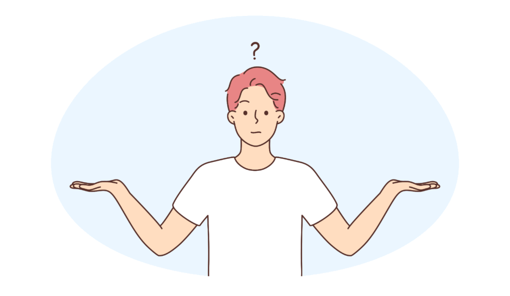どちらが良いか悩んでいる人のイメージイラスト画像