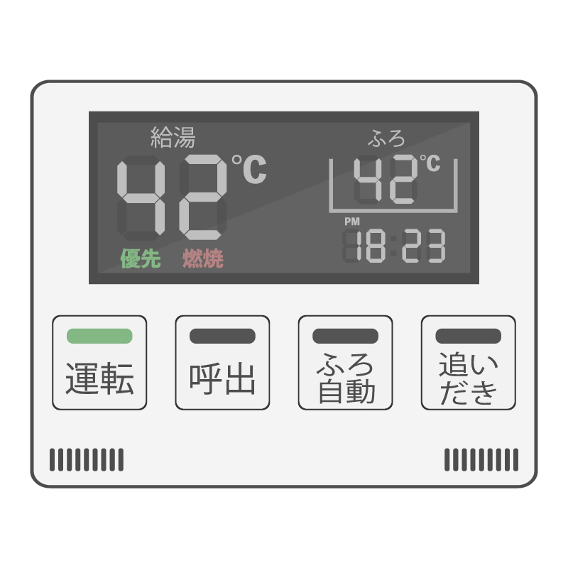 ガス給湯器リモコンのイメージイラスト画像